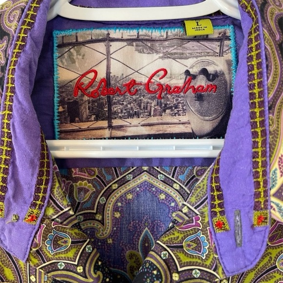 Robert Graham Virgil Button Up Shirt - Psychedelic / Paisley Print - Size Large - Picture 3 of 12